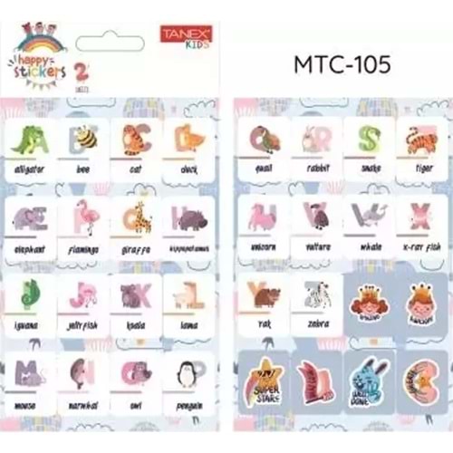 Tanex İlkokul Harf Etiketi-5 2 Ad. Mtc-105