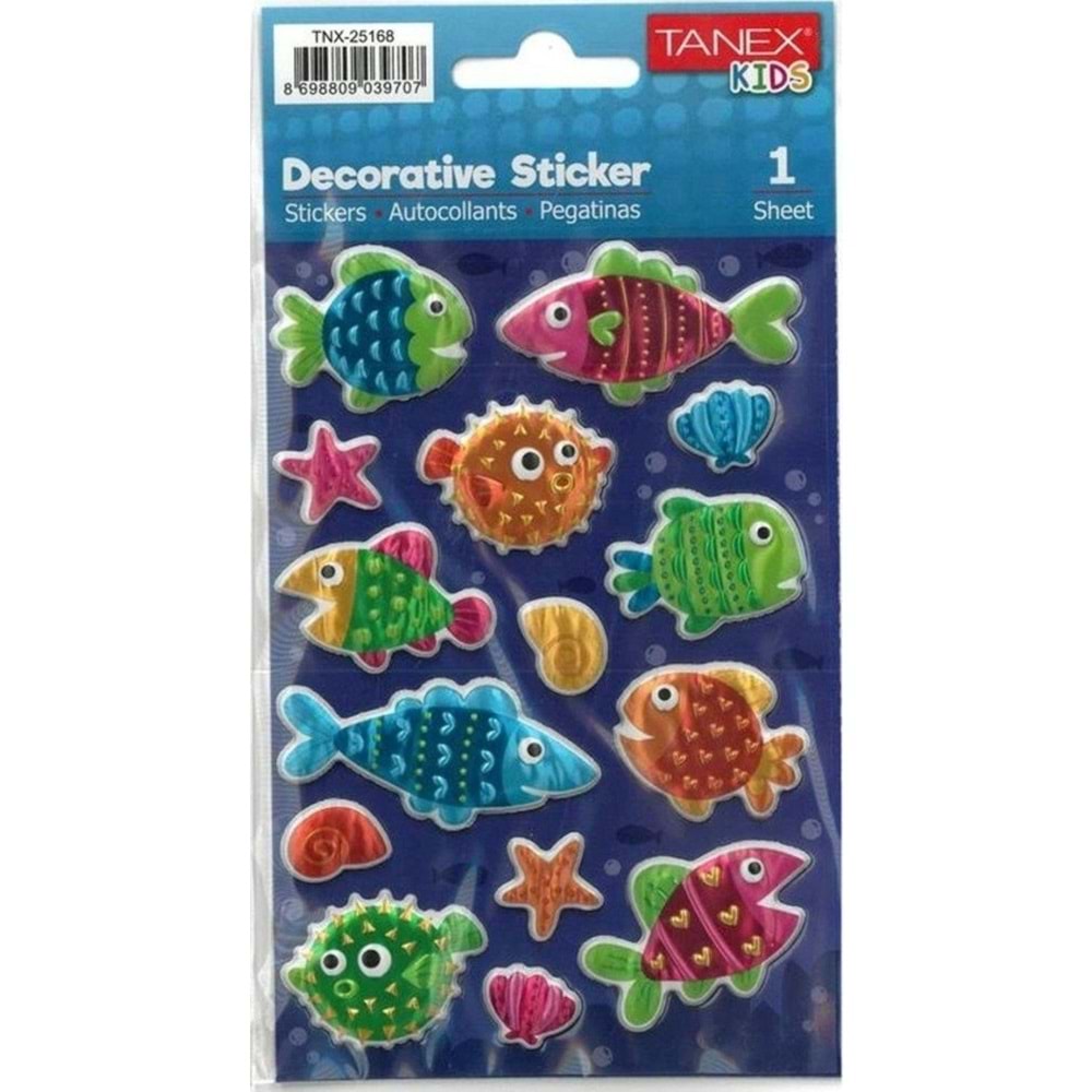 Tanex Balık Serisi Etiketi Tnx-25168 (1 Adet)