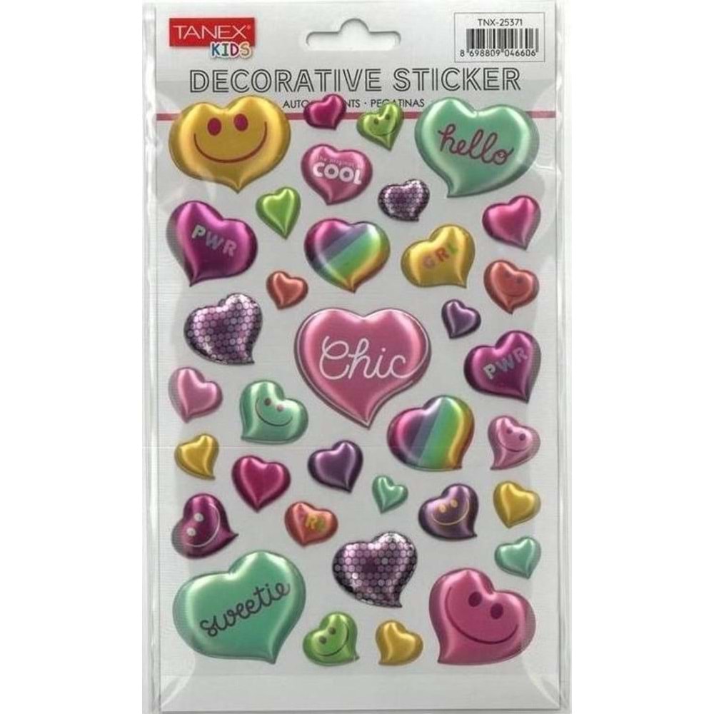 Tanex Kalp Balon Serisi Puffy Etiketi Tnx-25371