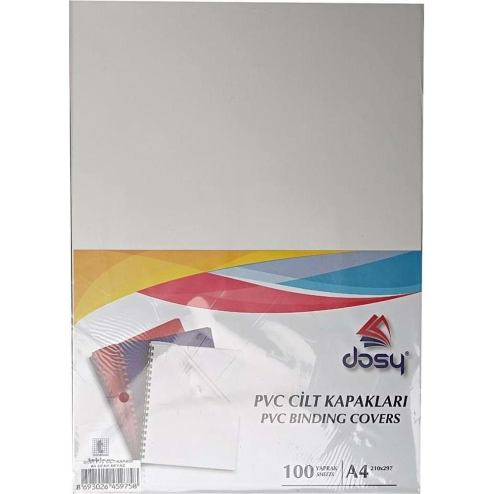 Dosy Cilt Kapağı Plastik Opak A4 100 Lü Beyaz