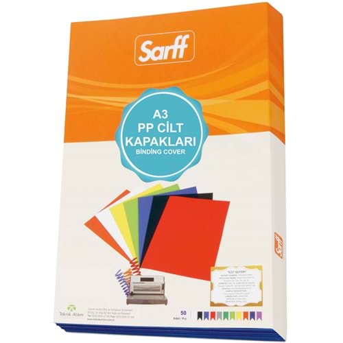 Sarff Cilt Kapağı Plastik Opak A3 450 MIC Şeffaf Buzlu 15201131 (1 Adet)