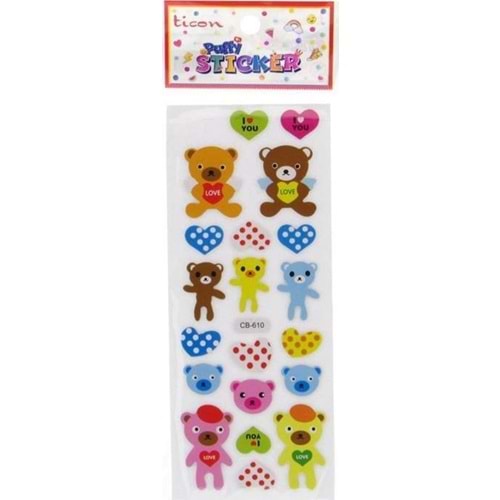 Ticon Puffy Sticker Hayvan Figürler Tps-007/19 (1 Adet)