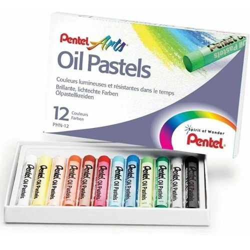 Pentel Yağlı Pastel 12 Renk PHN12