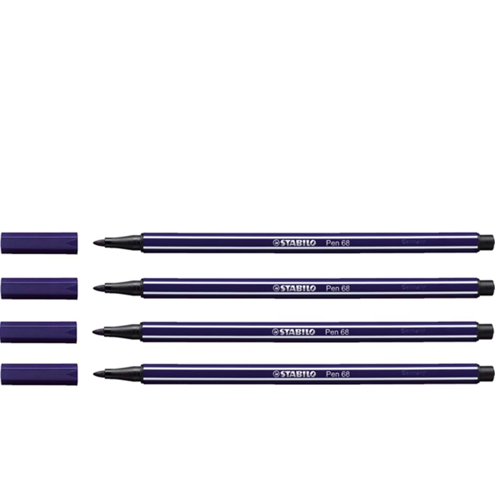 Stabilo Keçe Uçlu Boya Kalemi 1 MM Koyu Mavi 68/22 (1 Adet)