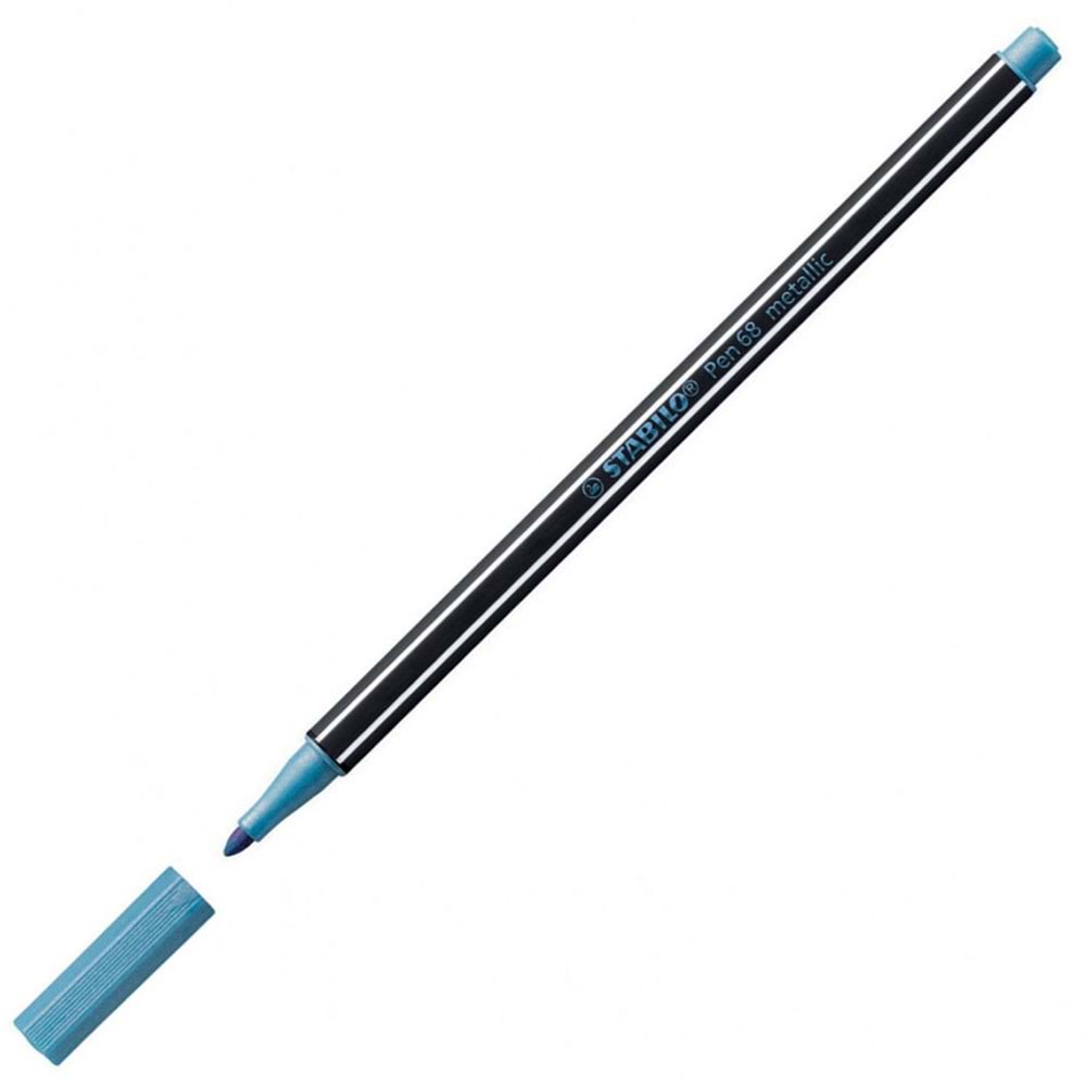 Stabilo Keçe Uçlu Boya Kalemi 1 MM Metalik Mavi 68/841 (1 Adet)