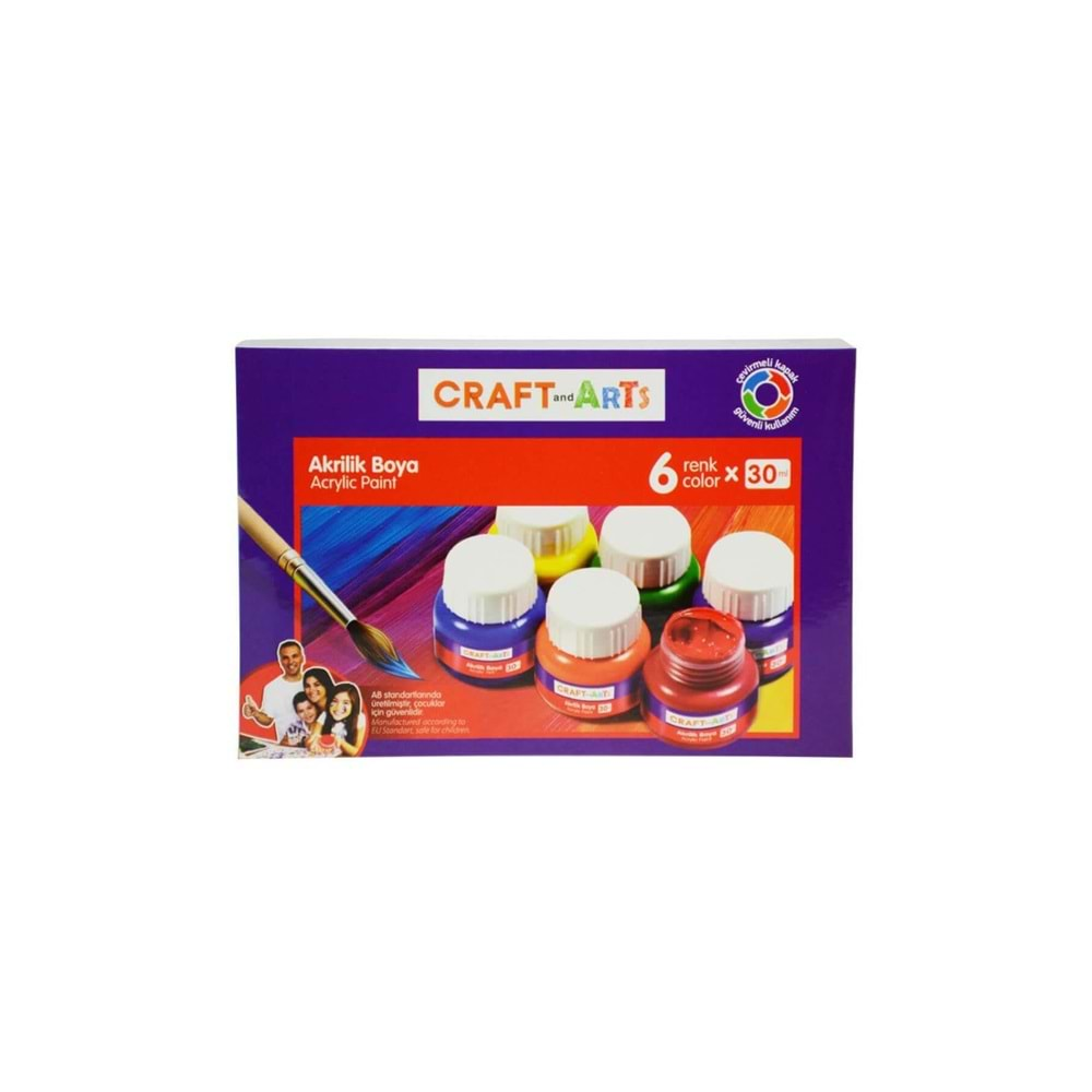 Craft And Arts Akrilik Boya 6 Renk30 ML U1560KK-6