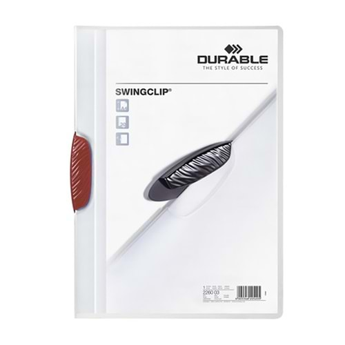 Durable Sıkıştırmalı Dosya SwingClip Ortadan Klipsli 30 Syf Kırmızı 2260