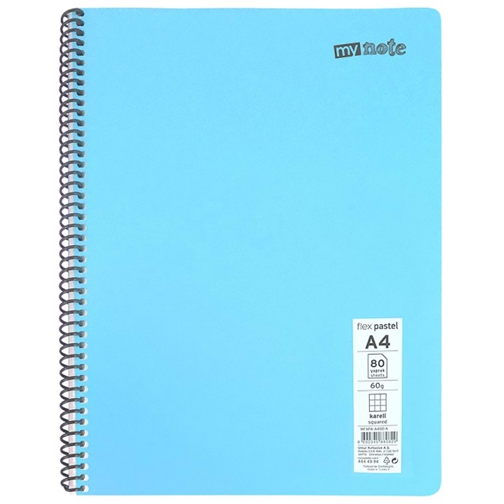 Mynote Defter Flex Pastel A4 72 Yaprak Kareli (1 Adet)