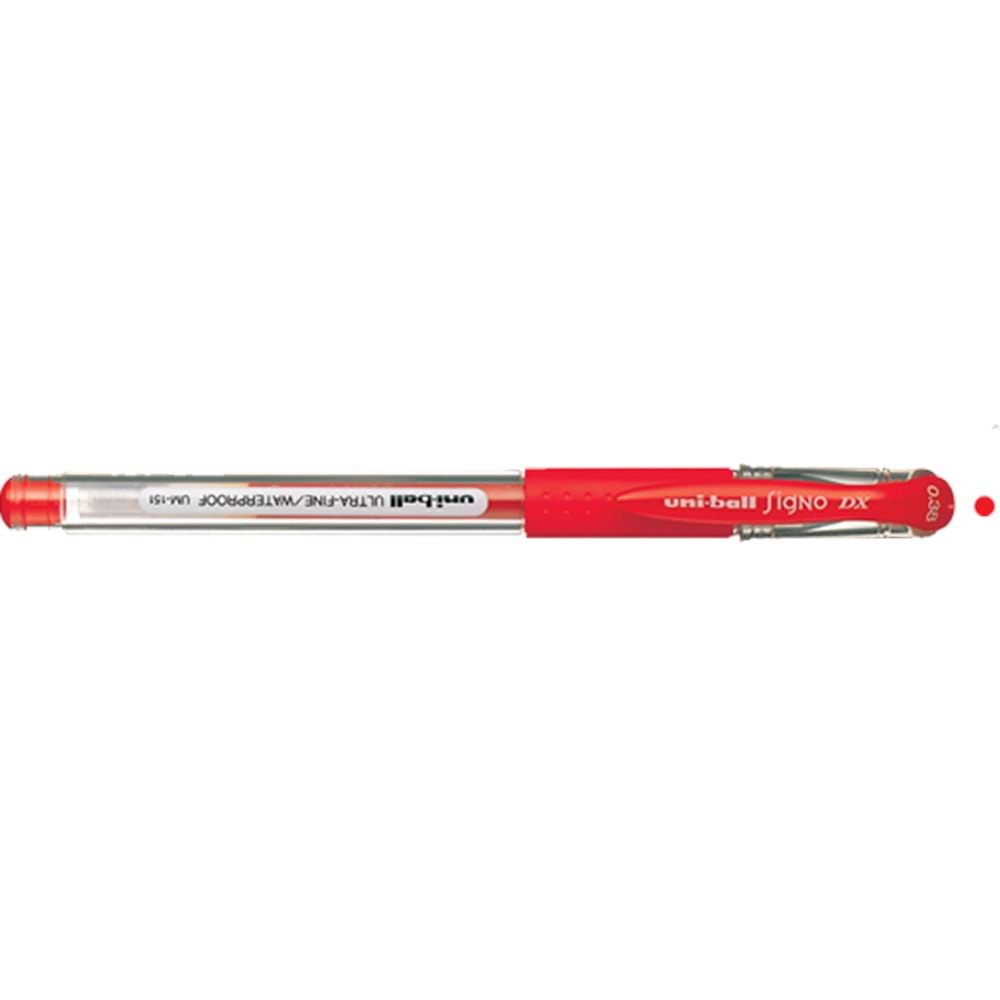 Uni-Ball Roller Kalem Signo Dx Jel Bilye Uç 0.38 MM Kırmızı UM-151 (1 Adet)