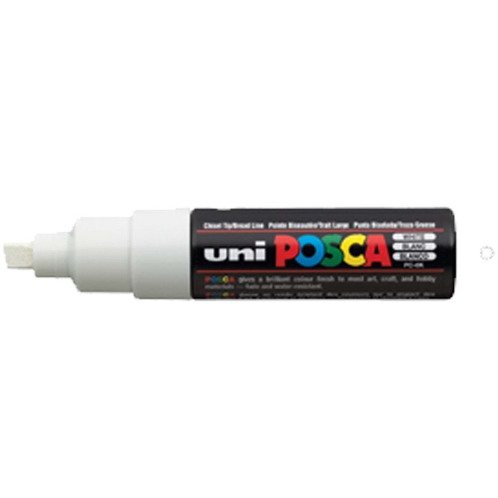 Uni-Ball Markör Boyama Posca Su Bazlı Poster 8.0 MM Beyaz PC-8K (1 Adet)