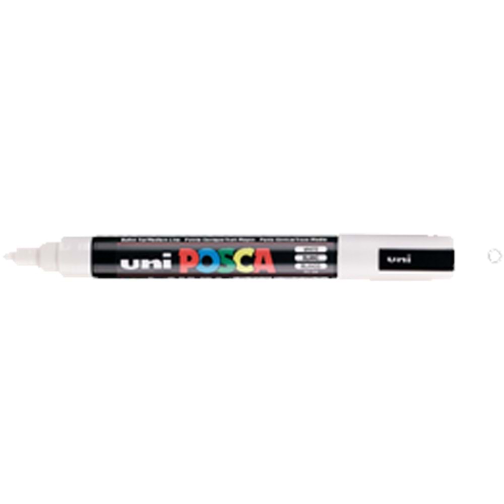 Uni-Ball Markör Boyama Posca Su Bazlı Poster 1.8-2.5 MM Beyaz PC-5M (1 Adet)