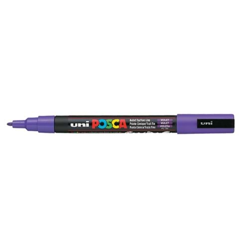 Uni-Ball Markör Boyama Posca Su Bazlı Poster 0.9-1.3 MM Mor PC-3M (1 Adet)