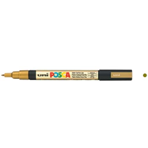 Uni-Ball Markör Boyama Posca Su Bazlı Poster 0.9-1.3 MM Altın PC-3M (1 Adet)