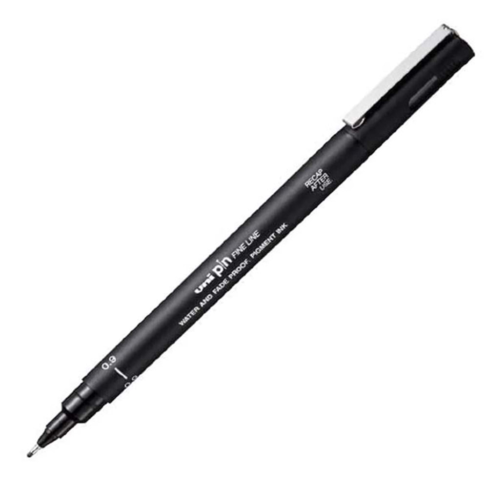 Uni-Ball Çizim Kalemi Akrilik Uçlu Fine Line Pin 0.9 mm Siyah PIN 09-200(S) (1 Adet)