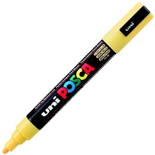 Uni-Ball Posca 1.8-2.5 Su Bazlı Poster Markörü Saman Sarı Pc-5M (1 Adet)