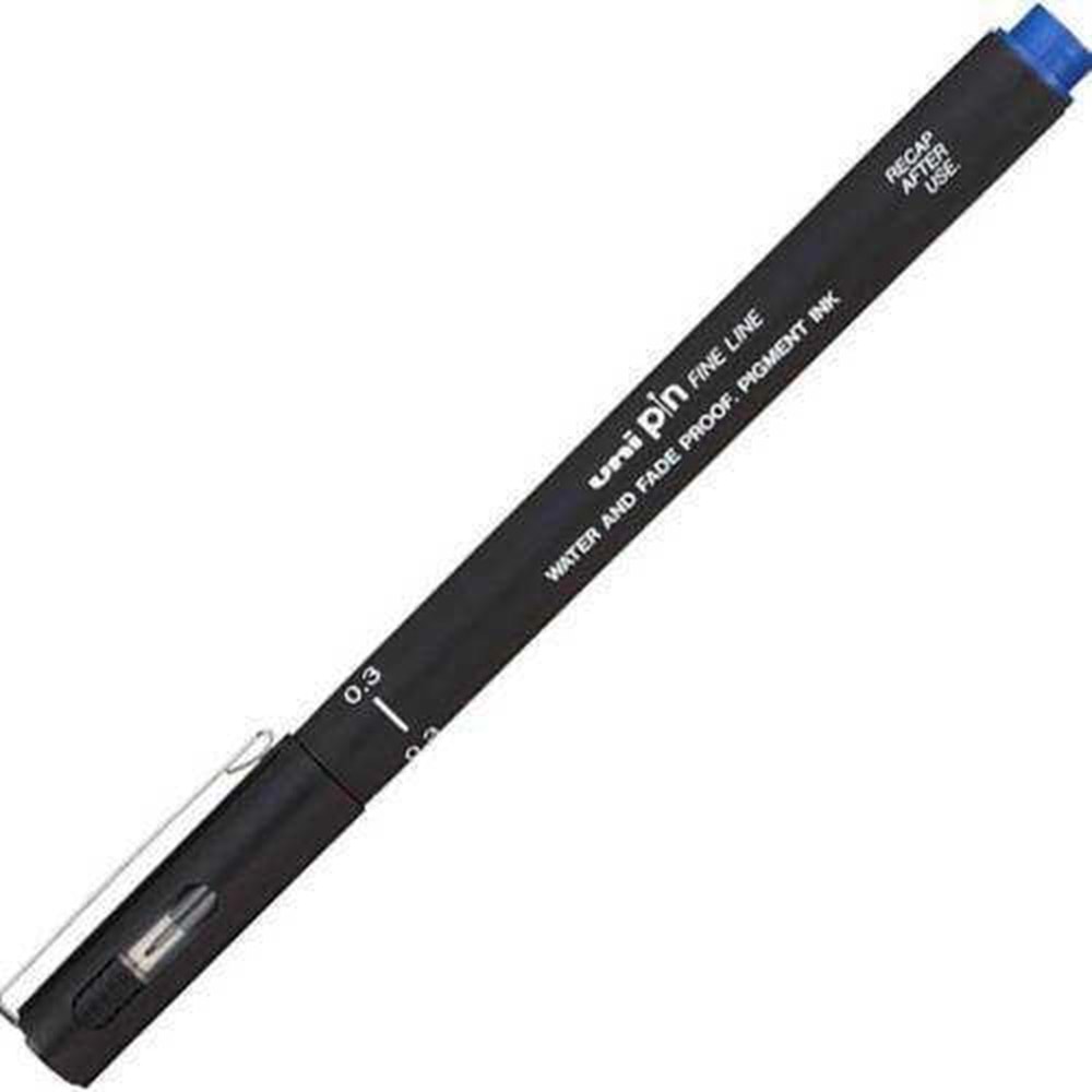 Uni-Ball Çizim Kalemi Akrilik Uçlu Fine Line Pin 0.3 MM Mavi PIN 03-200 (1 Adet)