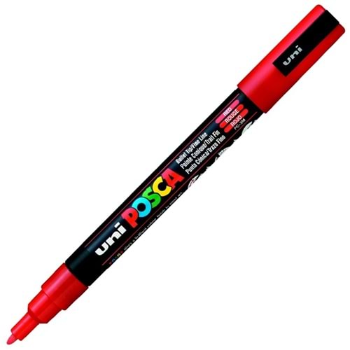 Uni-Ball Posca 0.9-1.3 Su Bazlı Poster Markörü Ş.Kırmızı N PC-3M (1 Adet)