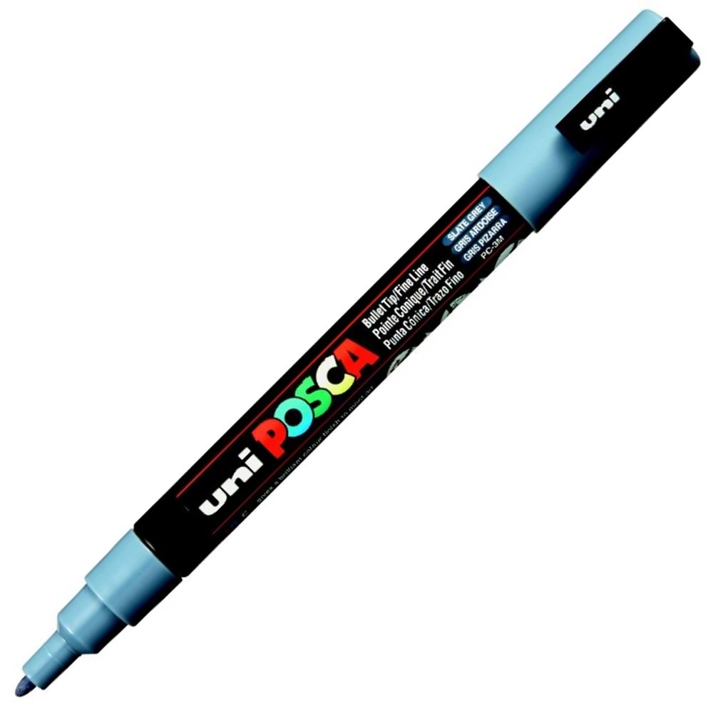 Uni-Ball Posca 0.9-1.3 Su Bazlı Poster Markörü Kurşun Gri Pc-3M (1 Adet)