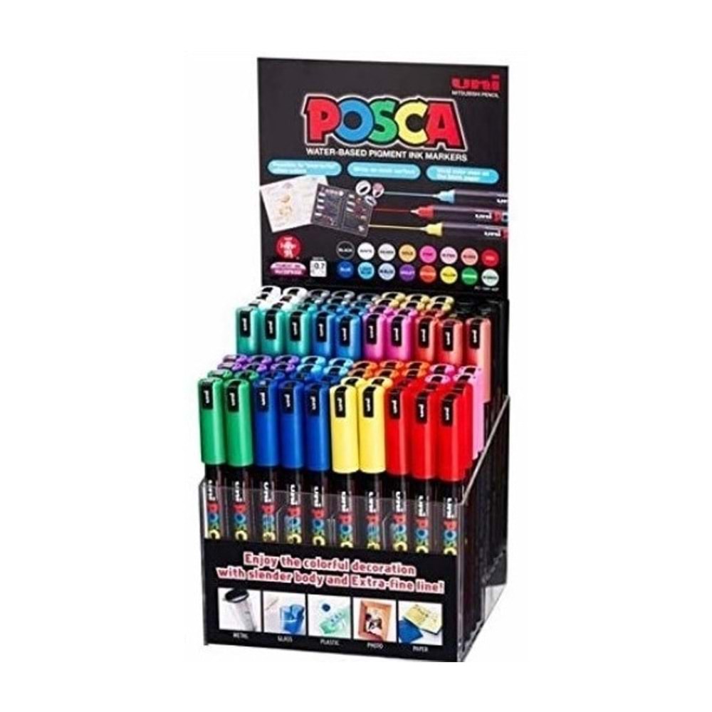 Uni-Ball Posca Markör 0.7 Su Bazlı Poster 80 Li Set