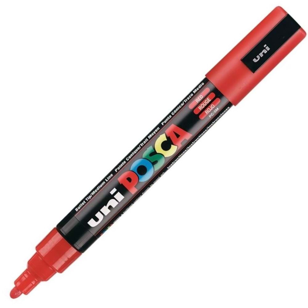 Uni-Ball Posca 1.8-2.5 Su Bazli Poster Markörü Kırmızı N PC-5M (1 Adet)