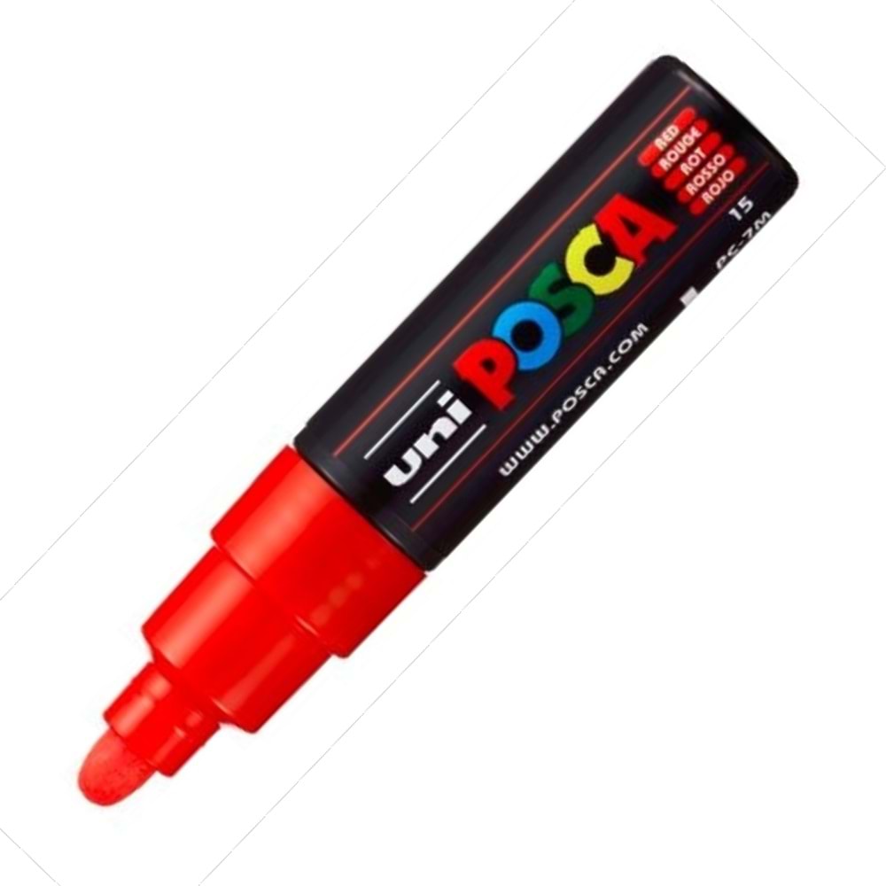Uni-Ball Posca 4.5-5.5 Su Bazlı Poster Markörü Kırmızı PC-7M (1 Adet)