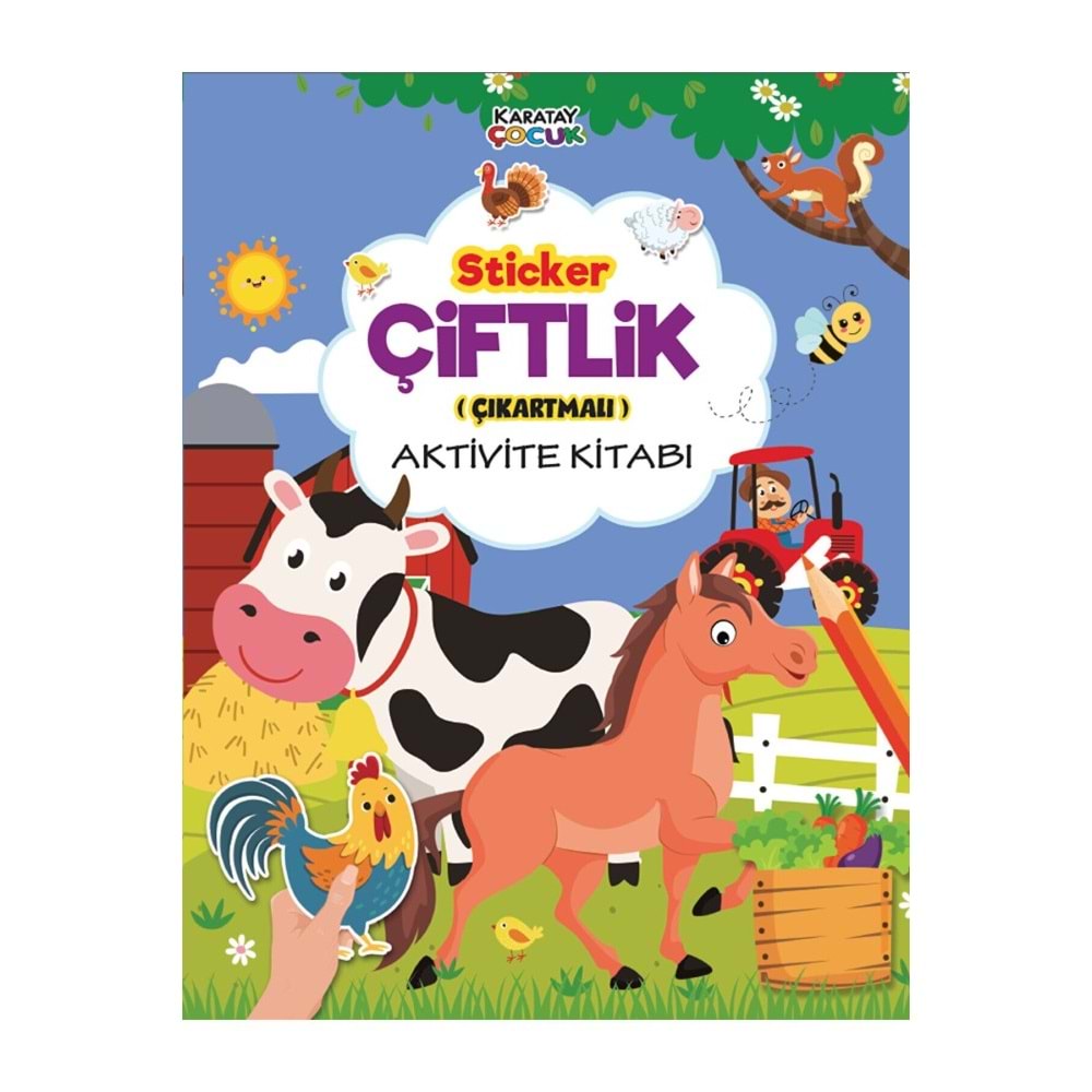 4E 50 Sticker Aktivite Kitabı Çiftlik-Dinozor