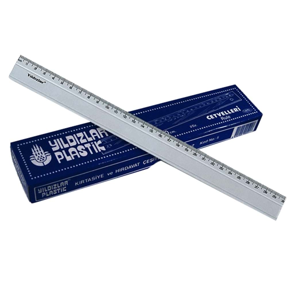 Yıldızlar Standart Cetvel Plastik 30 CM 5 (1 Adet)