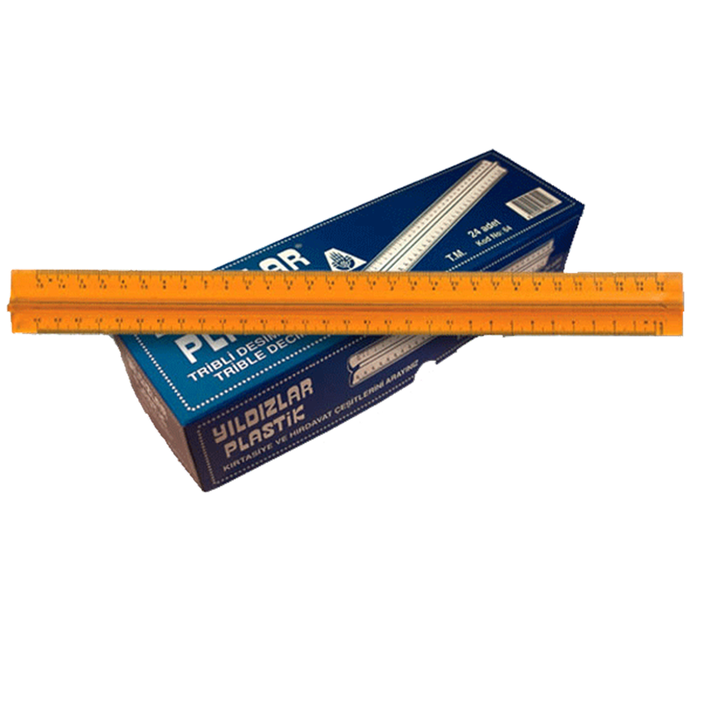 Yıldızlar Standart Cetvel Plastik Tribli Desimetre 30 CM 64 (1 Adet)