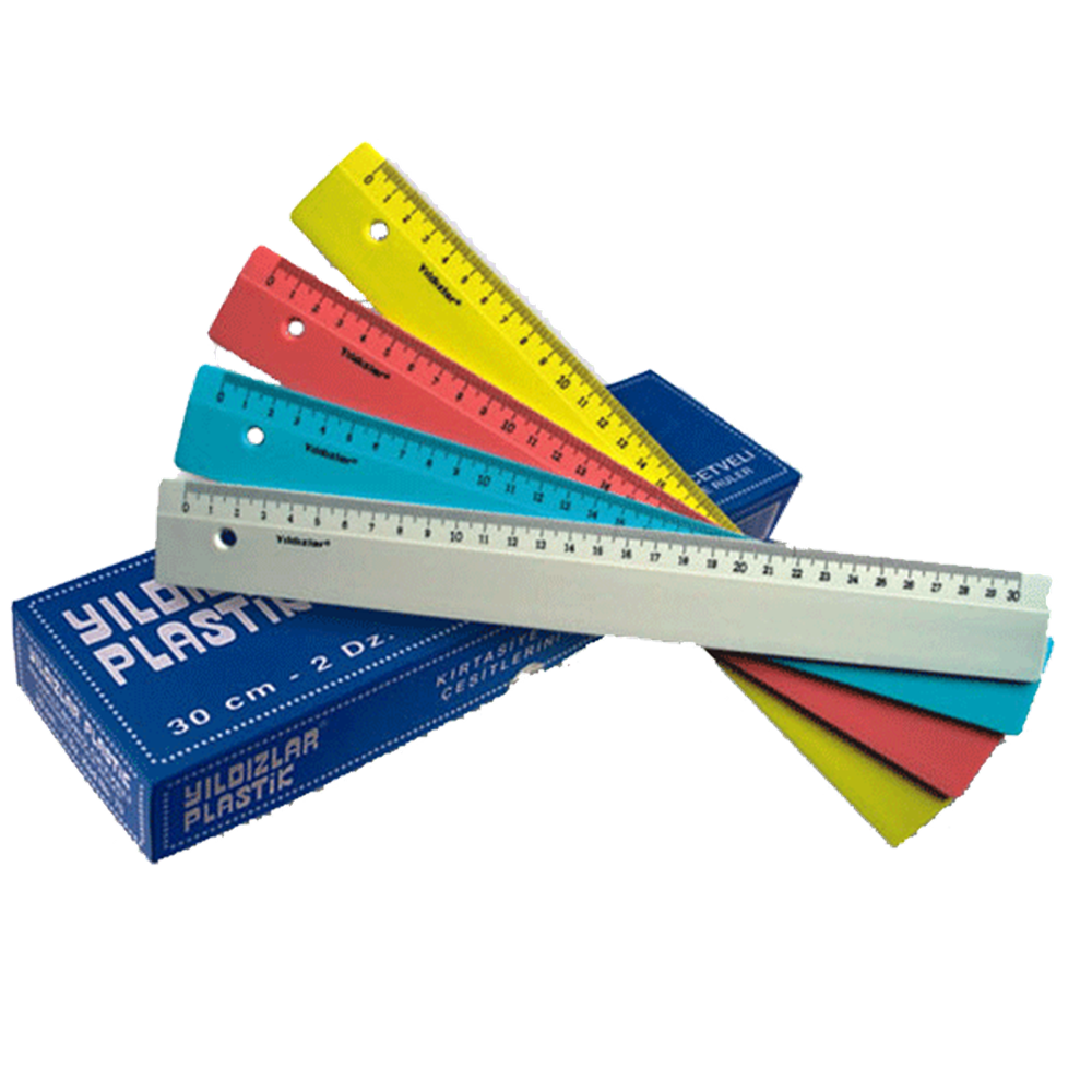 Yıldızlar Standart Cetvel Plastik Renkli 30 CM 70 (1 Adet)