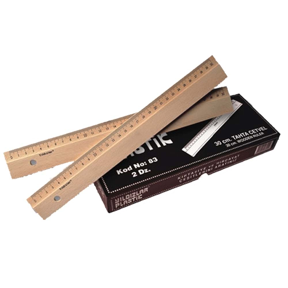 Yıldızlar Standart Cetvel Tahta 30 CM 83 (1 Adet)
