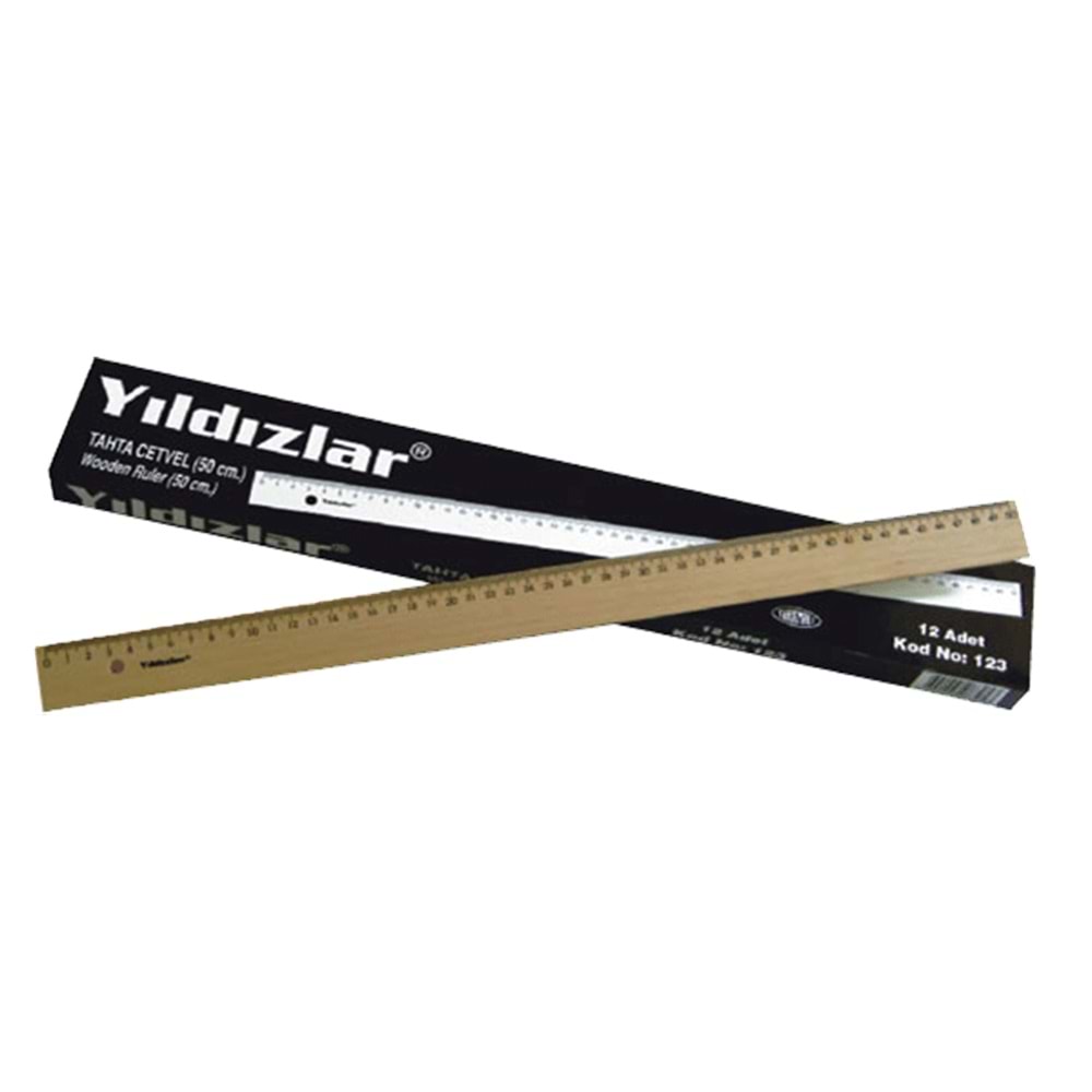 Yıldızlar Standart Cetvel Tahta 50 CM 123 (1 Adet)