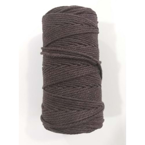 Çanta Aksesuar 3 Büküm Makrome İpi Koyu Kahve