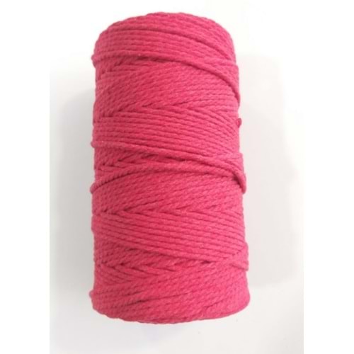 Çanta Aksesuar 3 Büküm Makrome İpi Kırmızı