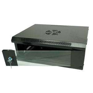 Racksan ML-6404S 4U Duvar Tipi Kabinet (200-530-400) Raf+Fan+Priz