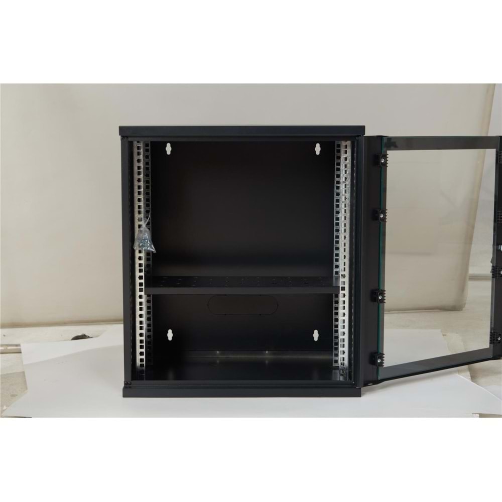 Racksan SE-6412S 12U Duvar Tipi Kabinet (600-530-400) Raf+Fan+Priz
