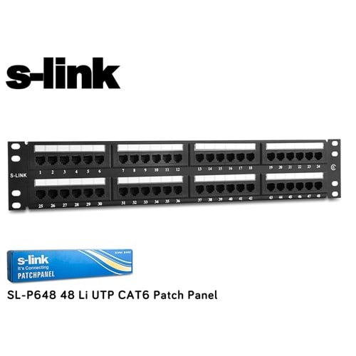 S-link SL-P648 48 Port Cat6 Utp Patch Panel