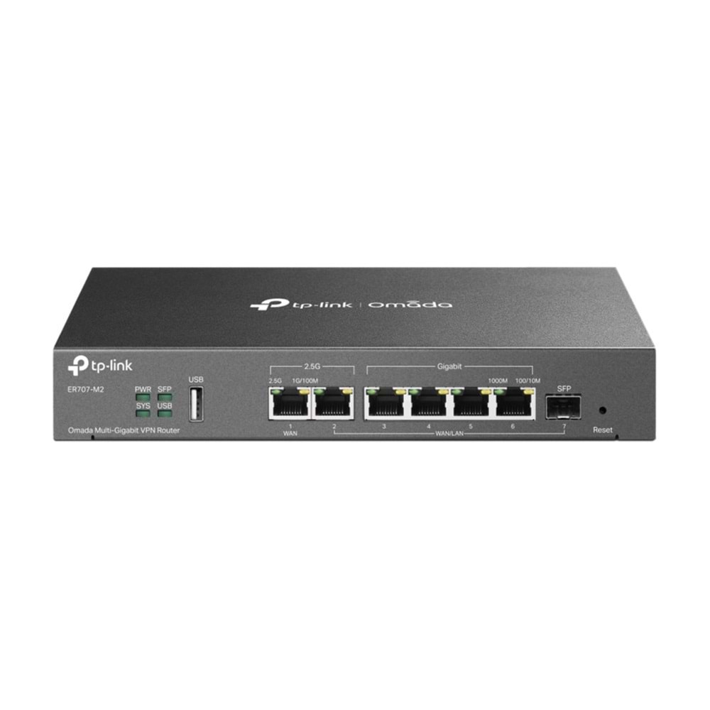 Omada Tp-Link ER707-M2 Gigabit Multi-WAN 2X 2.5G Port 6X Wan Port SDN VPN Router