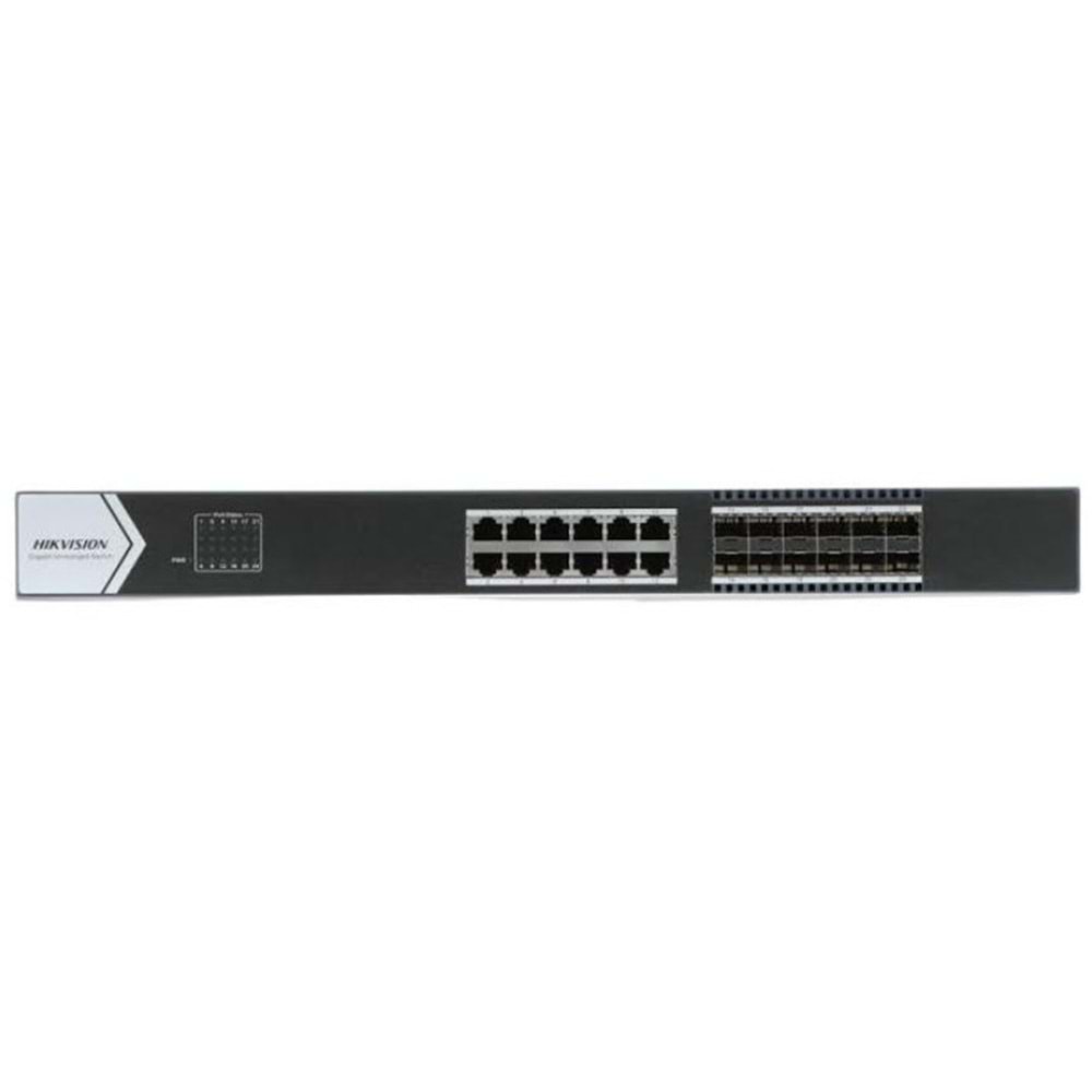 Hikvision DS-3E0524TF(B) 24 PORT(12×Gigabit RJ45 port,12×Gigabit Fiber) Switch