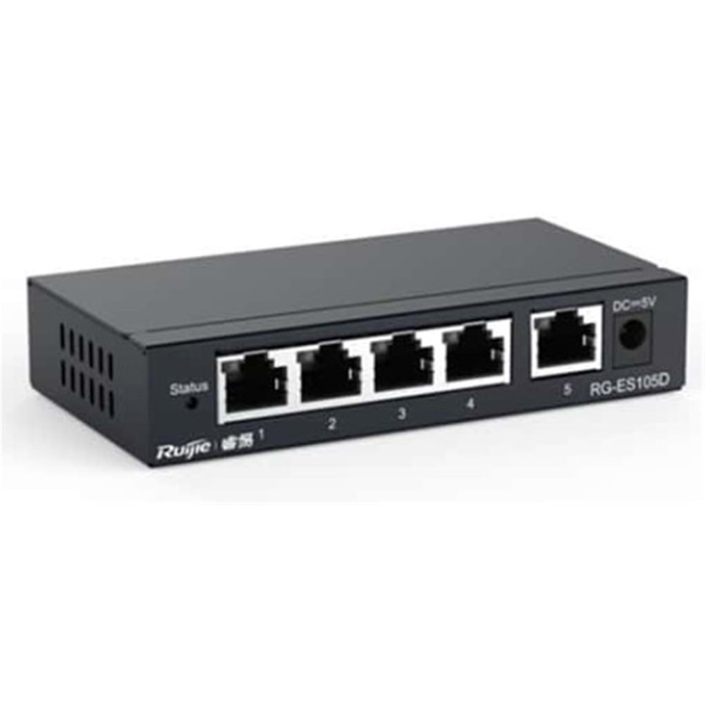 Ruijie-Reyee RG-ES105D 5-Port 10-100 Mbps Switch Metal Kasa
