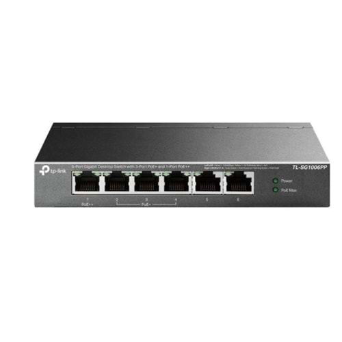 Tp-Link TL-SG1006PP 5 Port 4 Port Poe+ 10-100-1000 Mbps Switch Çelik Kasa