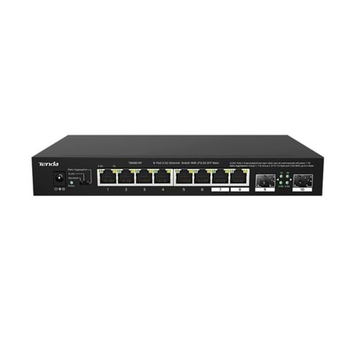 Tenda TEM2010F 8 Port 100-1000-2500 Mbps + 2 Port SFP Switch Çelik Kasa Rack Mount