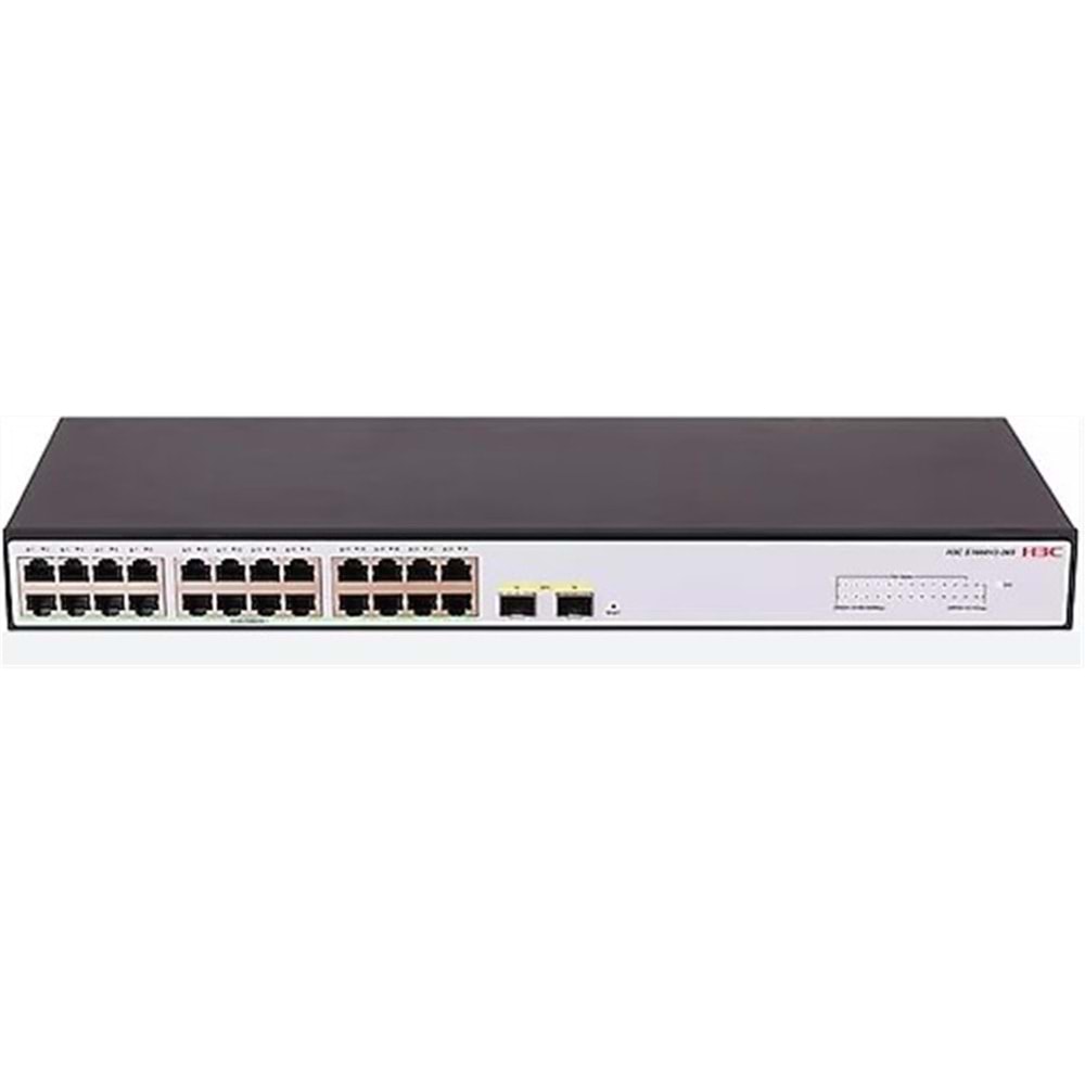 H3C S1600V2-26P-HPWR 24 PORT 10-100-1000 370W POE +2SFP YONETILEBILIR SWITCH