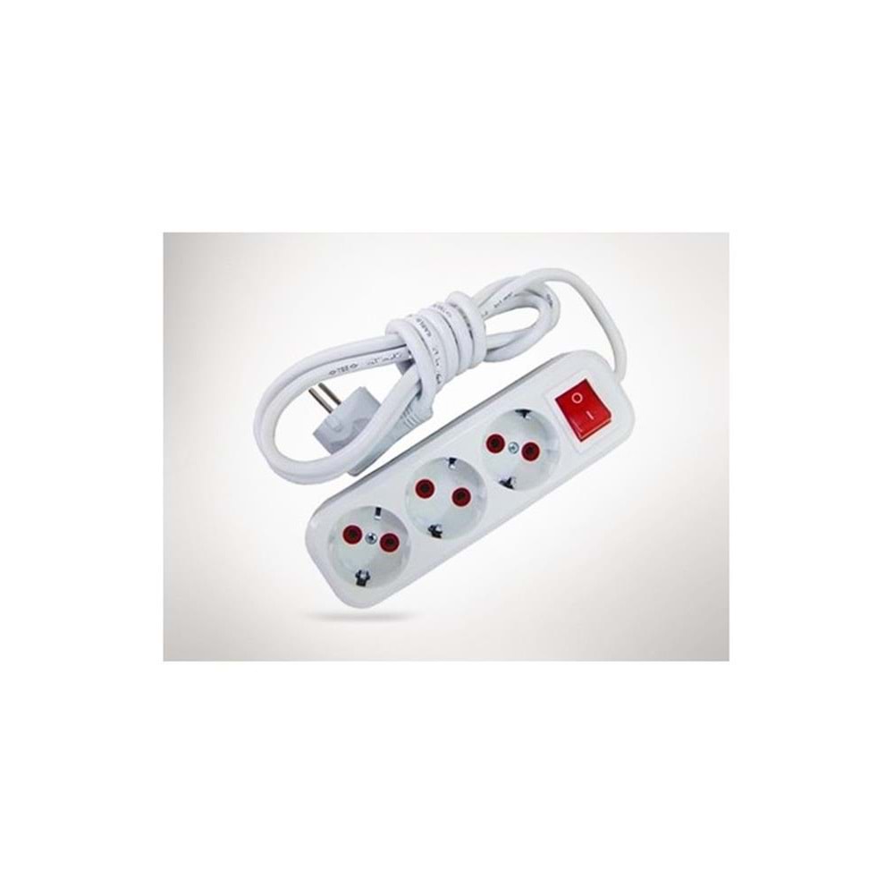 Almera 3lü 3mt Anahtarlı Topraklı Priz (9230203)