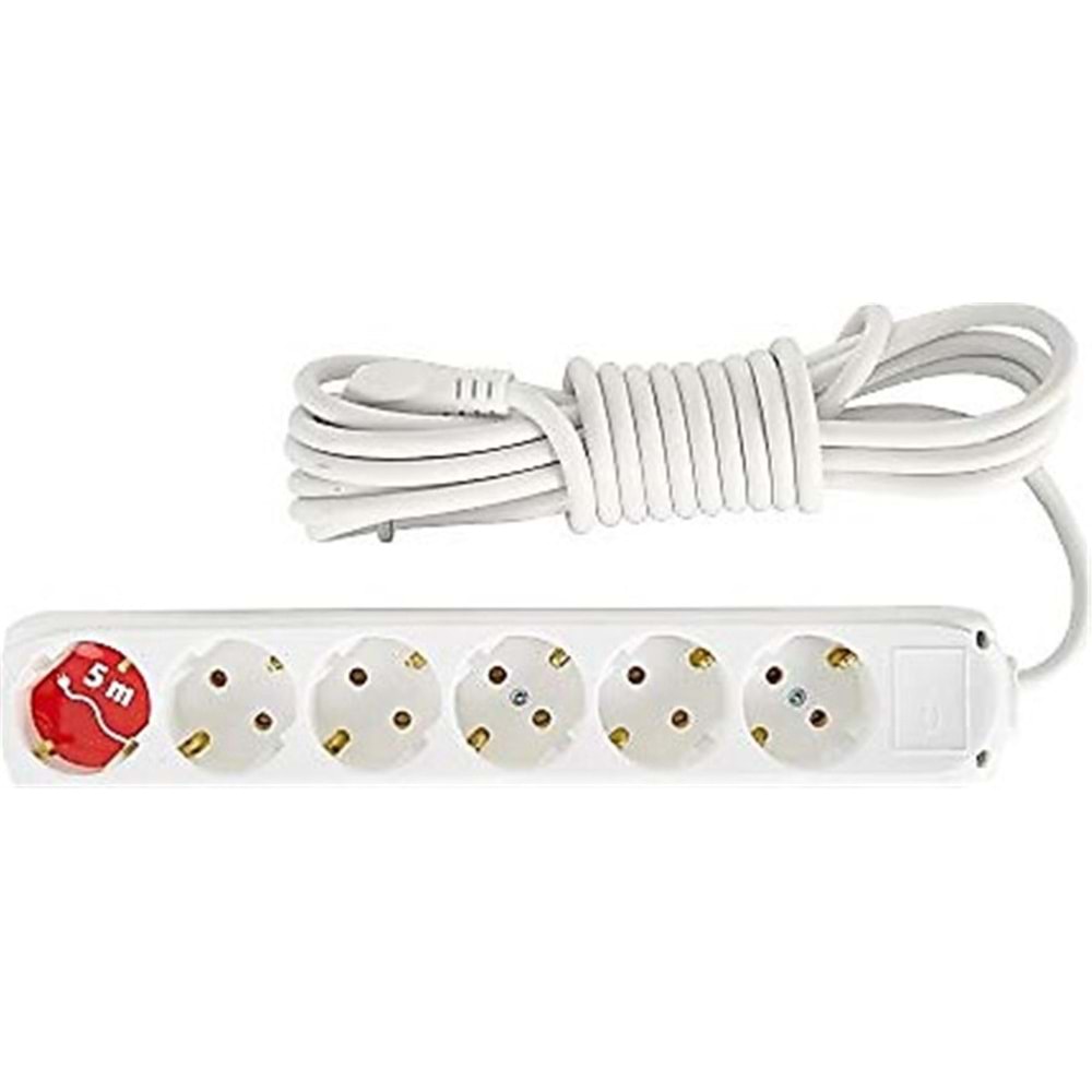 Almera 6lı 5mt Topraklı Priz (9260105)