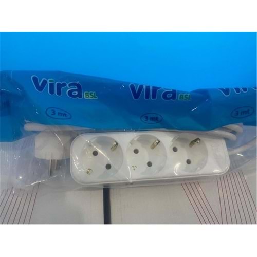 Vira 3lü 3mt Topraklı Priz