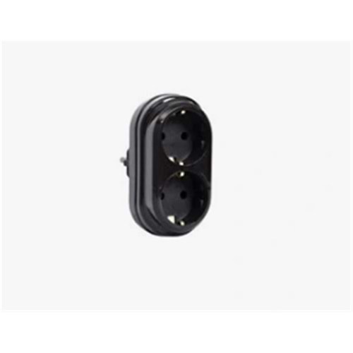 Mutlusan 2Lİ Topraklı Fiş-priz Düz Tip Siyah (001 170 033006 00 11) Standart