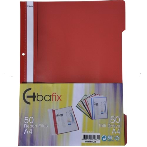 Bafix Telli Dosya Plastik XL Kırmızı A4 (1 Adet)