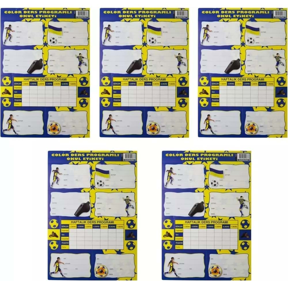 Livan Okul Etiketi Ders Programlı (1 Adet)
