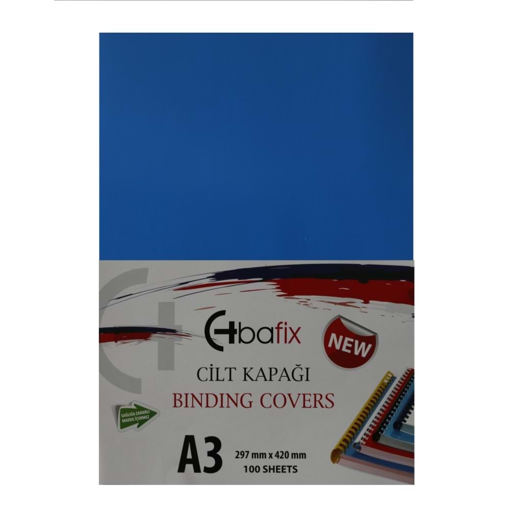 Bafix Cilt Kapağı Plastik Opak A3 160 MIC Mavi (1 Adet)