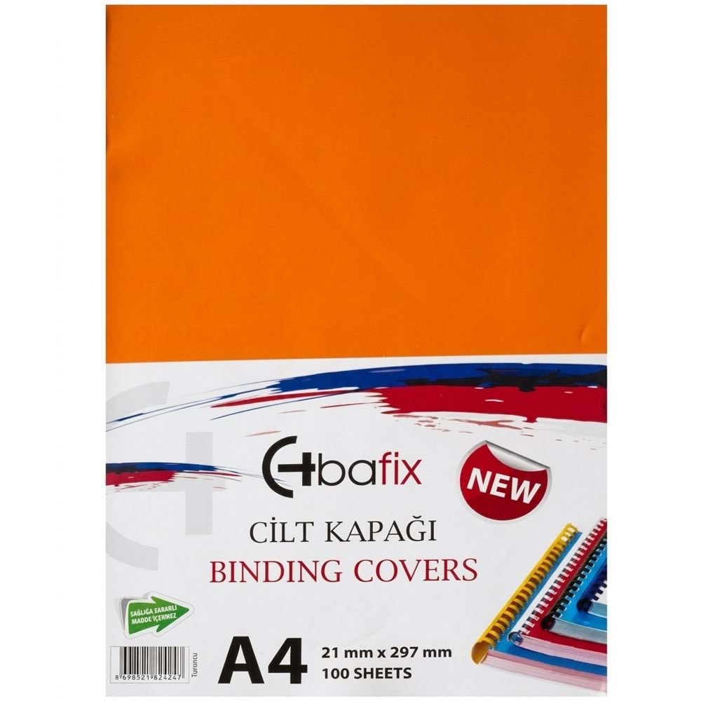 Bafix Cilt Kapağı Plastik Opak A4 160 MIC Turuncu (1 Adet)